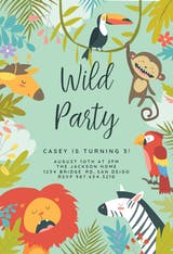 Wild Animals - Birthday Invitation